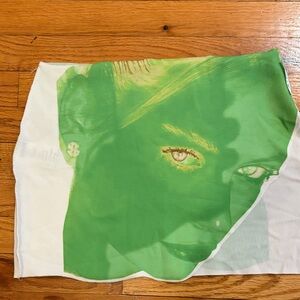 Green Graphic Mini Skirt